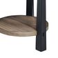 Ashley Ridgester Round End Table in Light Brown and Matte Black, , large