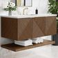 James Martin Vanities Marcello 48" Wall Mounted Single Bathroom Vanity in Chestnut with 3 cm Lime Delight Quartz Top and Rectangular Sink, , large