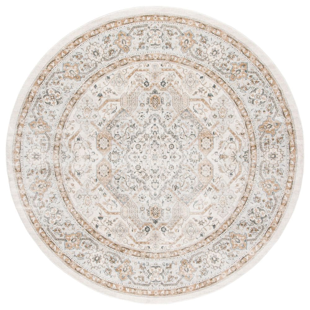 Safavieh Isabella ISA916B 6"7" Round Cream and Beige Area Rug, , large