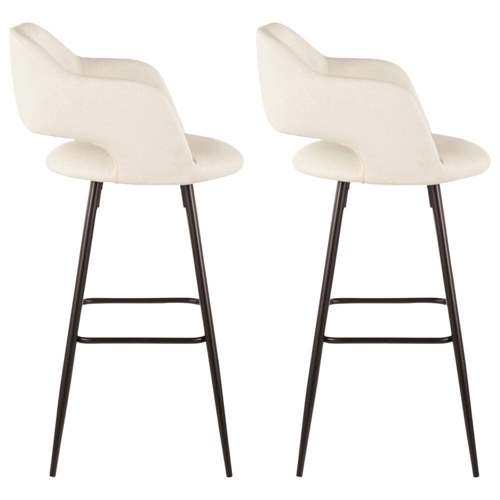 Lumisource Margarite Barstool with Cream Cushion in Black &#40;Set of 2&#41;, , large