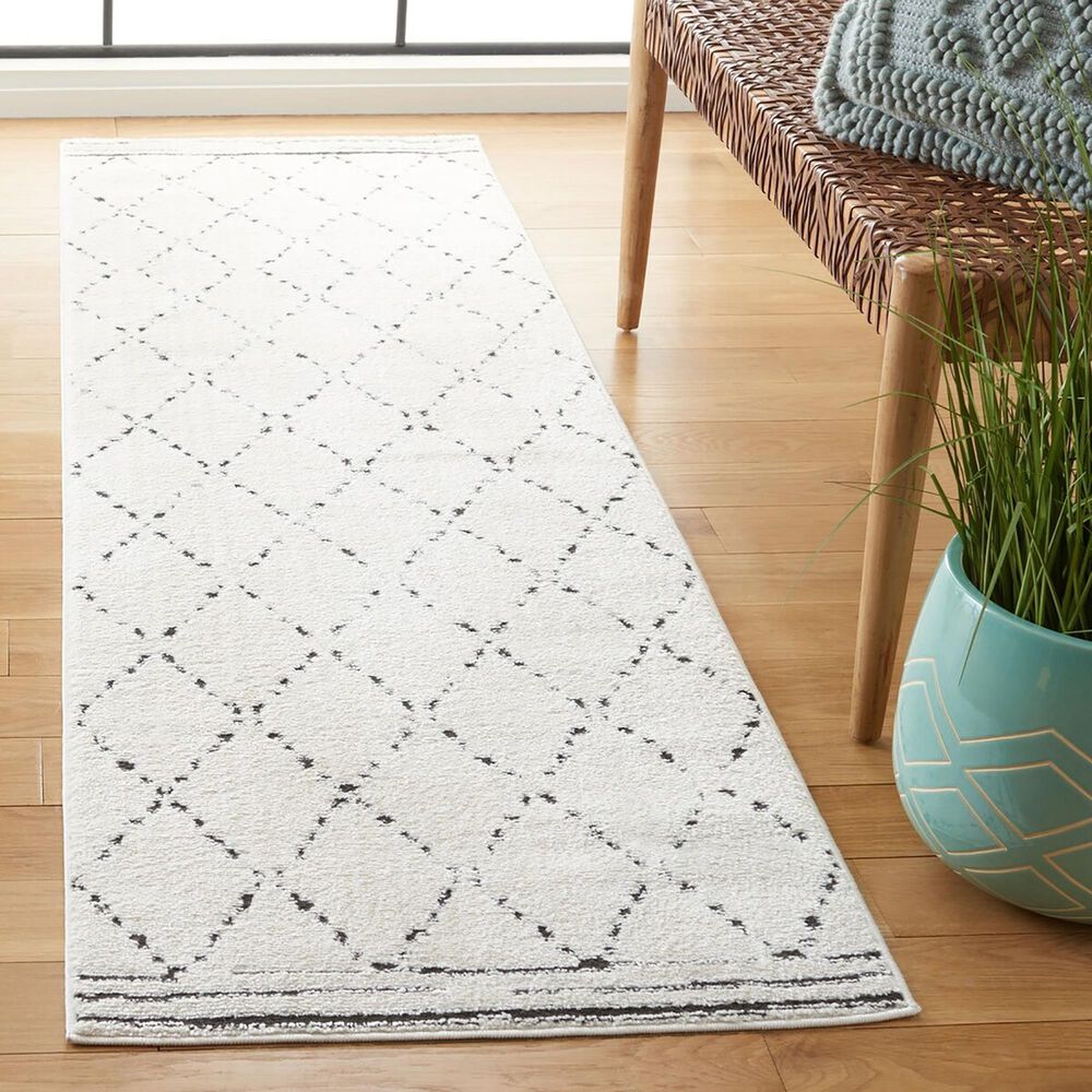 Safavieh Melody MEL102A 2&#39;2&quot; x 8&#39; Ivory and Black Runner, , large
