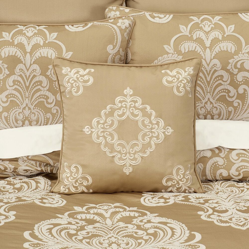 J. Queen New York Potenza 18&quot; Square Throw Pillow in Ivory and Gold, , large