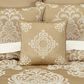 J. Queen New York Potenza 18" Square Throw Pillow in Ivory and Gold, , large