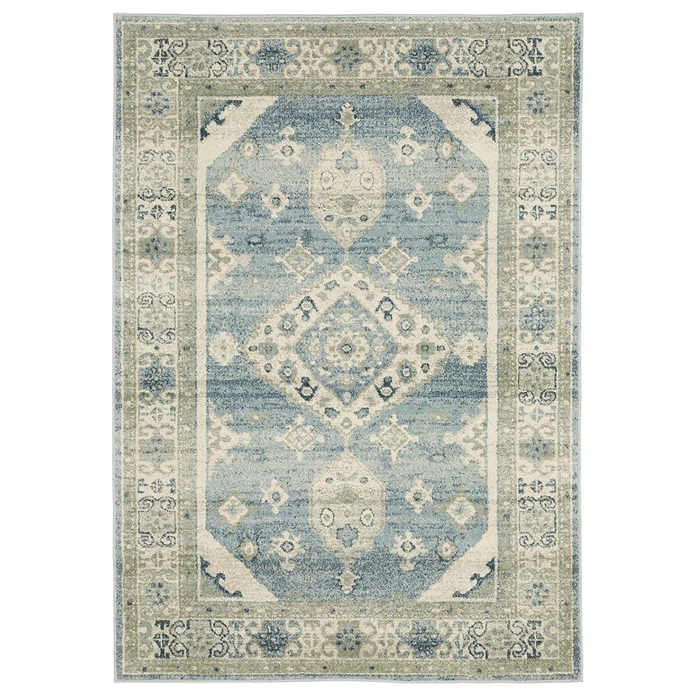 Oriental Weavers Branson 6"7" x 9"2" Blue and Beige Area Rug, , large