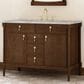 James Martin Kinnsden 48" Single Bathroom Vanity in Sable Oak with 3 cm Victorian Silver Silestone Top, Rectangular Sink and FreePower Wireless Charger, , large