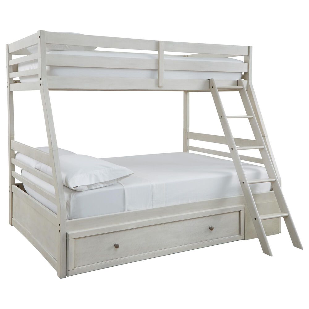Ashley Robbinsdale Twin over Full Bunk Bed with Storage in Antique White, , large