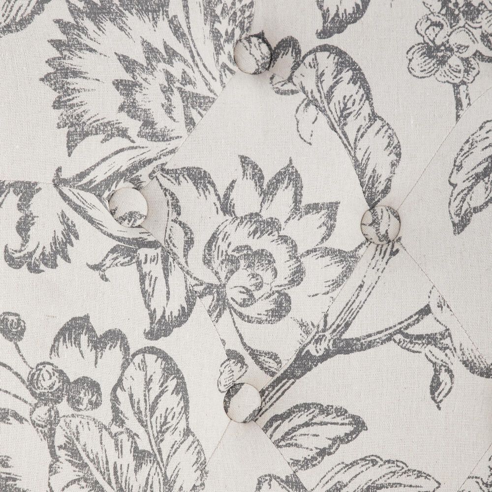 Linon Home Decor Sinclair Office Chair with Floral Gray Cushion in Grey Wash, , large