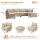 Noviland HOMLUX 6-Piece Mod Sectional with Chaise in Beige, , large