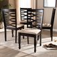 Baxton Studio Lanier Side Chair with Sand Cushion in Espresso Brown (Set of 4), , large