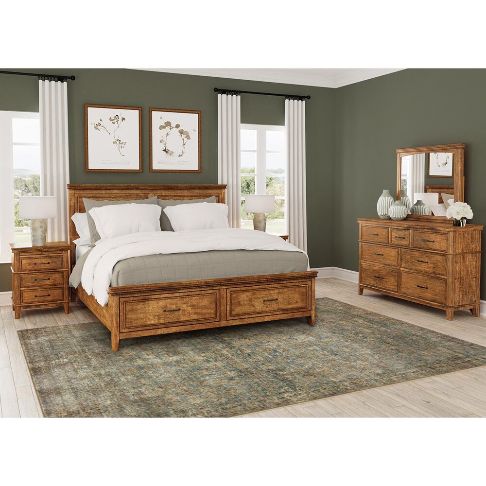 A-America Bandalier 7-Drawer Dresser and Mirror in Warm Russet, , large