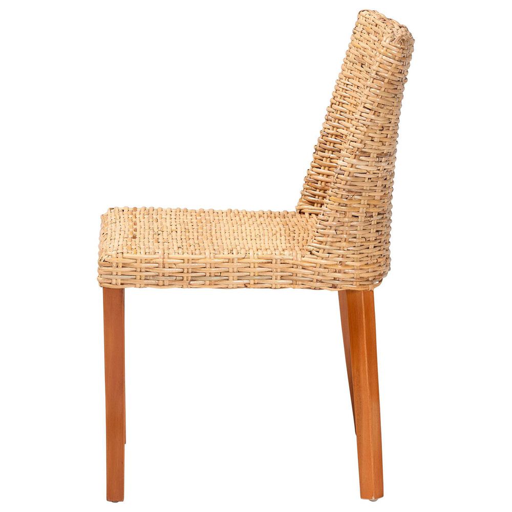 Baxton Studio Rowen Side Chair in Light Honey, , large