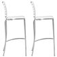 Zuo Modern Criss Cross Bar Stools in White and Silver (Set of 2), , large