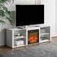 Noviland 63" Fireplace TV Stand with Storage Media Console in Solid White, , large