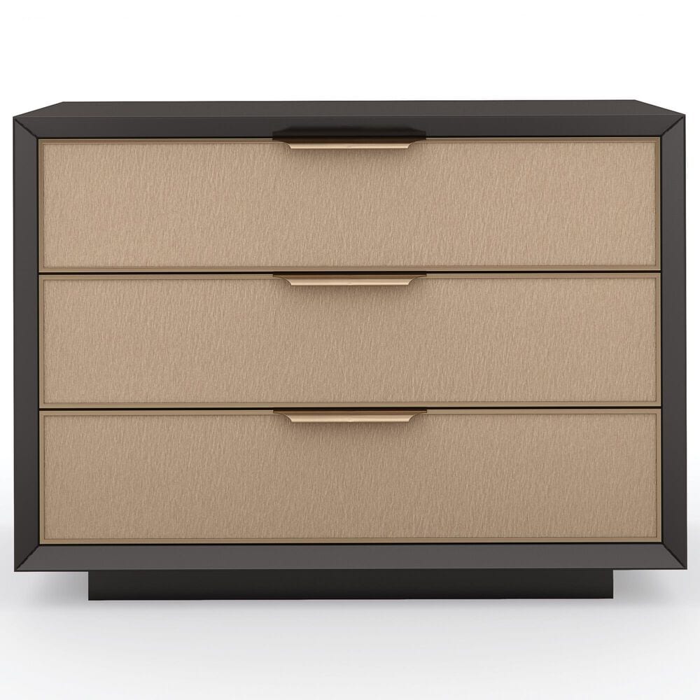 Schnadig Triple Wrap 3-Drawer Nightstand in Dark Chocolate and Champagne Gold, , large