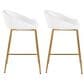 LumiSource Matisse Counter Stool with White Cushion in Gold (Set of 2), , large
