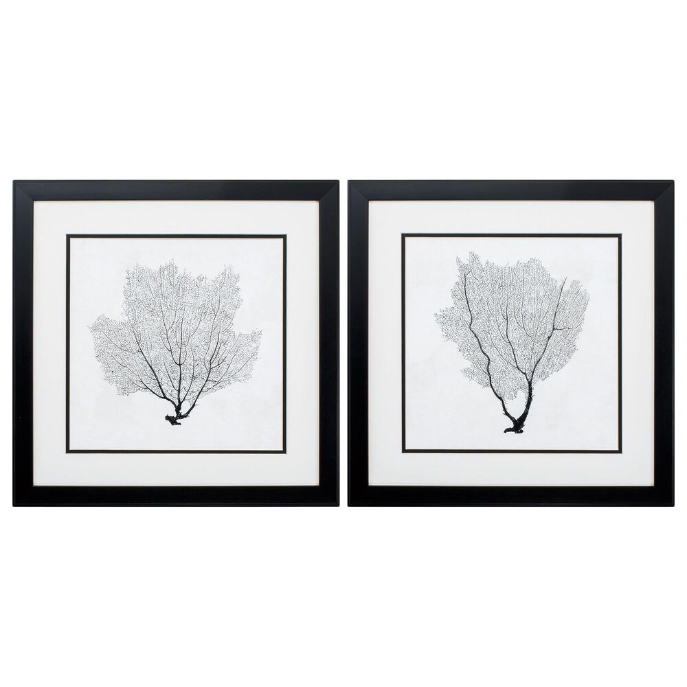 Propac Sea Fan Sketch Wall Art in Black/White (Set of 2), , large