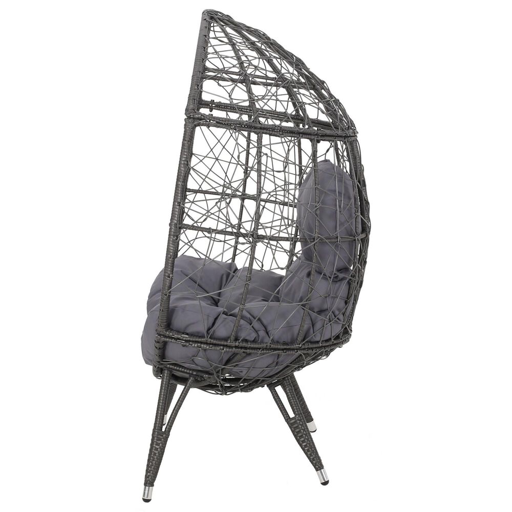 Hearth and Haven Gianni Outdoor Teardrop Chair in Gray, , large