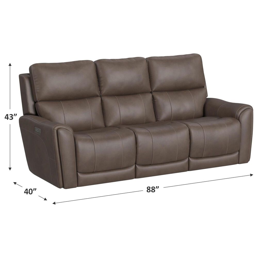 Flexsteel Carter Power Reclining Sofa with Power Headrest and Lumbar in Cappuccino, , large