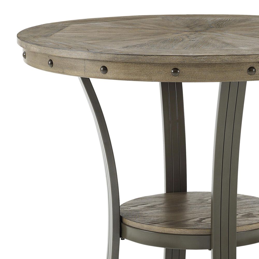 Linon Home Decor Franklin Bar Height Pub Table in Pewter and Grey Wash - Table Only, , large