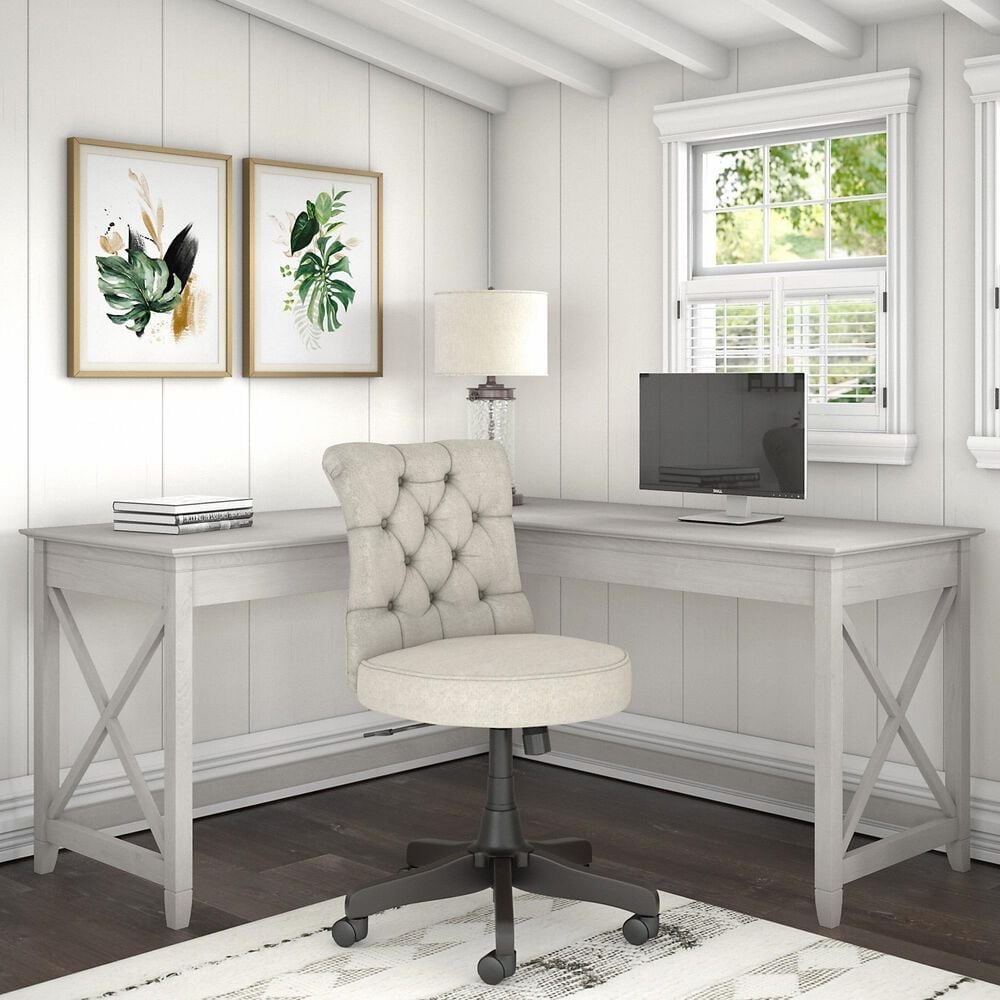 Bush Key West 2-Piece Desk Set with in Linen White Oak, , large