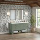 James Martin Vanities Breckenridge 60" Double Bathroom Vanity in Smokey Celadon with 3 cm Arctic Fall Solid Surface Top and Rectangular Sinks, , large