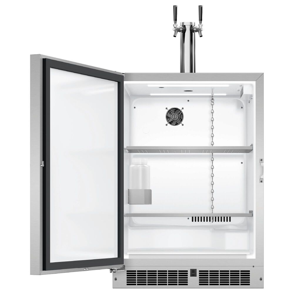 DCS 24" Left Hinge Outdoor Beer Dispenser with Dual Tap in Stainless Steel, , large