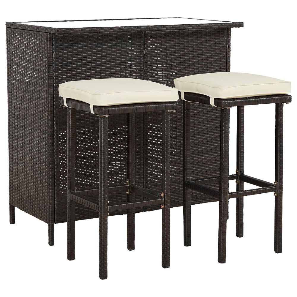 Tiddal Home Fiesta 3-Piece Patio Bar Set in Umber, , large