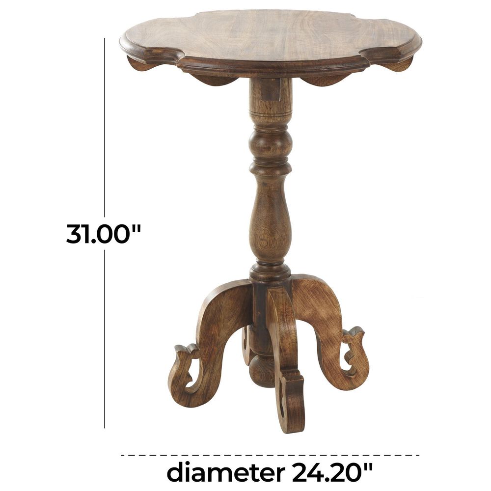 Maple and Jade End Table with Scrolled Legs in Brown, , large
