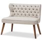 Baxton Studio Scarlett Stationary Loveseat Settee in Light Beige, , large