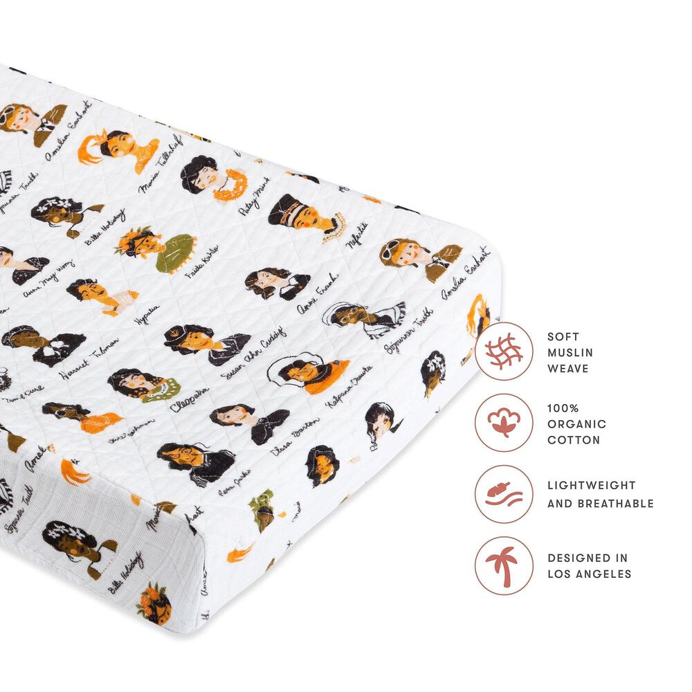 Babyletto Women In History Changing Pad Cover in White, , large