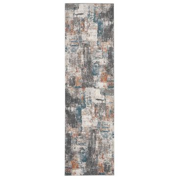 Nourison Tangra TNR06 2"2" x 7"6" Grey and Multicolor Runner, , large