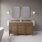 James Martin Brittany 60" Double Bathroom Vanity in Pecan with 3 cm Lime Delight Silestone Top and Rectangular Sinks, , large