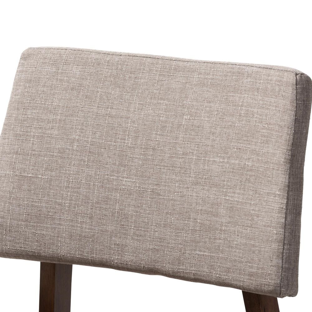 Baxton Studio Colton Bar Stool with Light Gray Cushion in Walnut Brown (Set of 2), , large