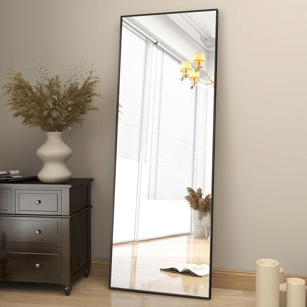 HOMLUX 18" x 58" Rectangular Full Length Floor Mirror in Black, , large