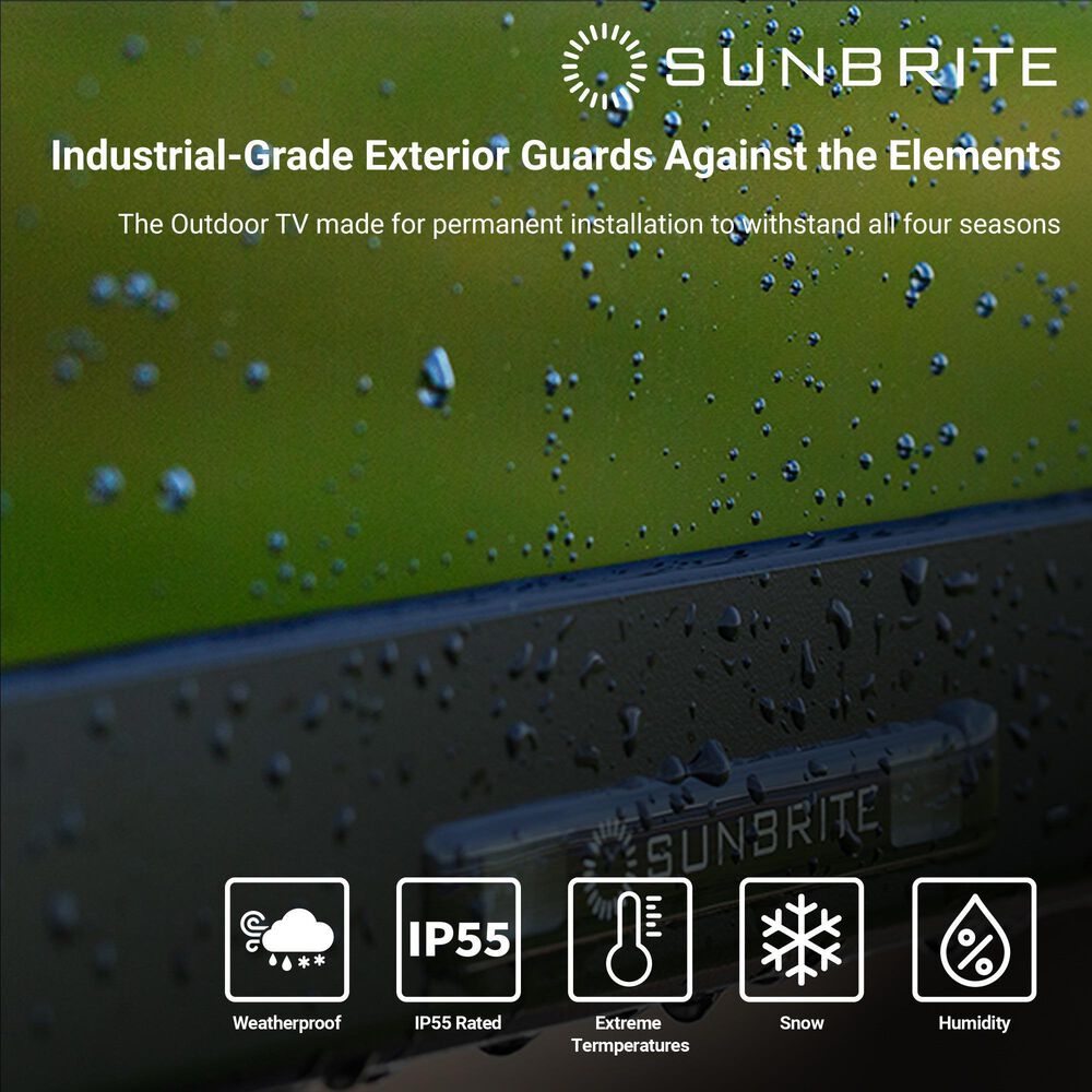 Sunbrite 55" Veranda 3 Series Outdoor Full Shade 4K UHD HDR - Smart TV in Black with Gray 55" Universal TV Dust Cover, , large