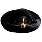 Hallmart Collectibles Hooded Large Round Cuddler Pet Bed in Black, , large