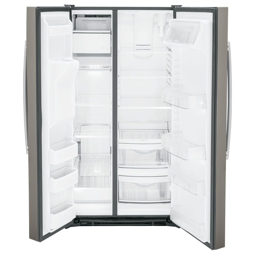 GE Appliances 25.3 Cu. Ft. Side by Side Refrigerator with External Dispenser in Fingerprint Resistant Slate, , large