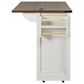 HOMLUX 54" Kitchen Island with Sliding Barn Door in White, , large