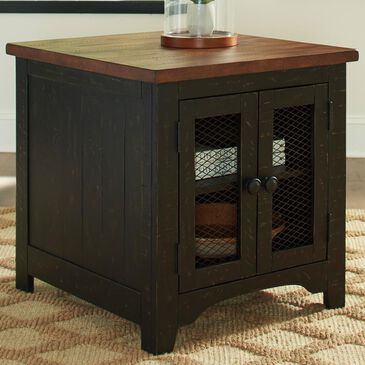 Signature Design by Ashley Valebeck Rectangular End Table in Black and Brown, , large