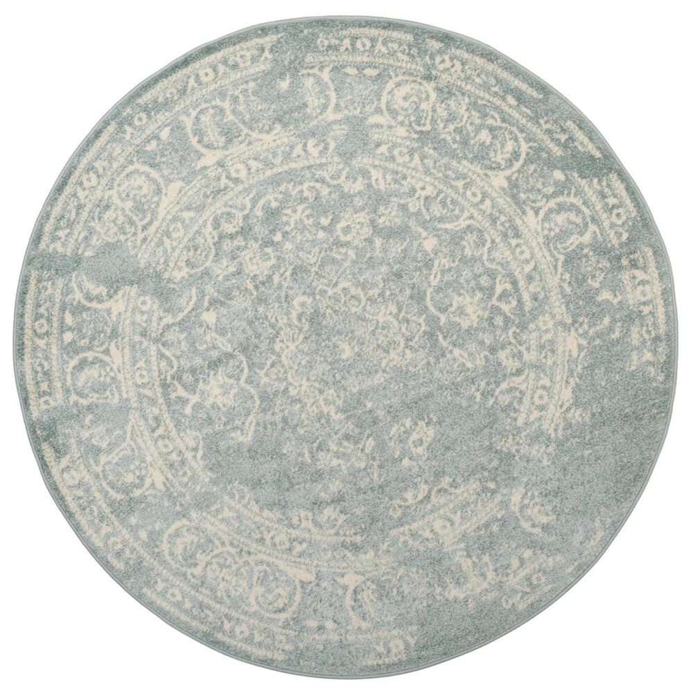 Safavieh Adirondack ADR101T-6R 6" x 6"  Slate/Ivory Round Rug, , large