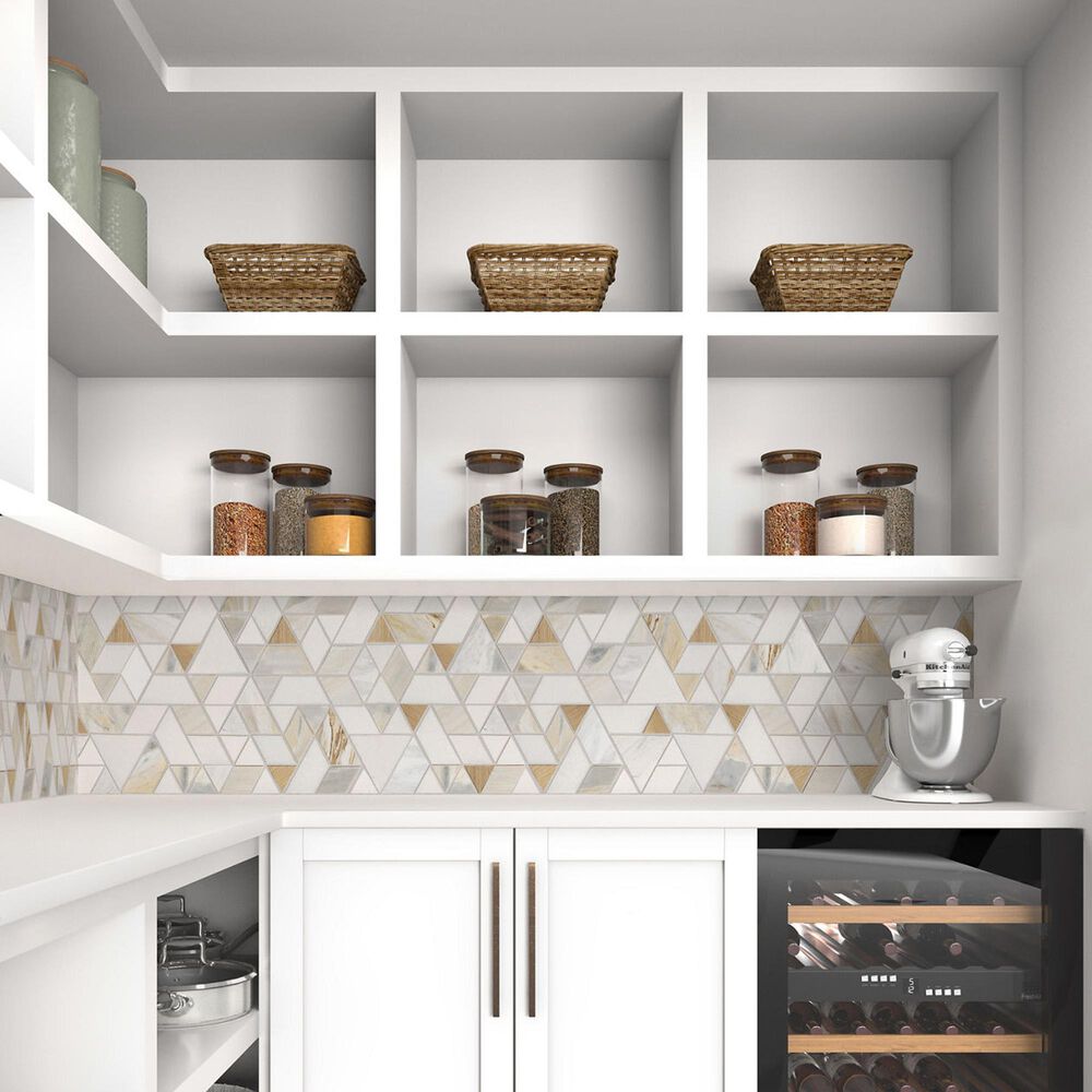 Dal-Tile Pietra Divina Namaste Gold Blend Spectrum Mosaic Tile, , large