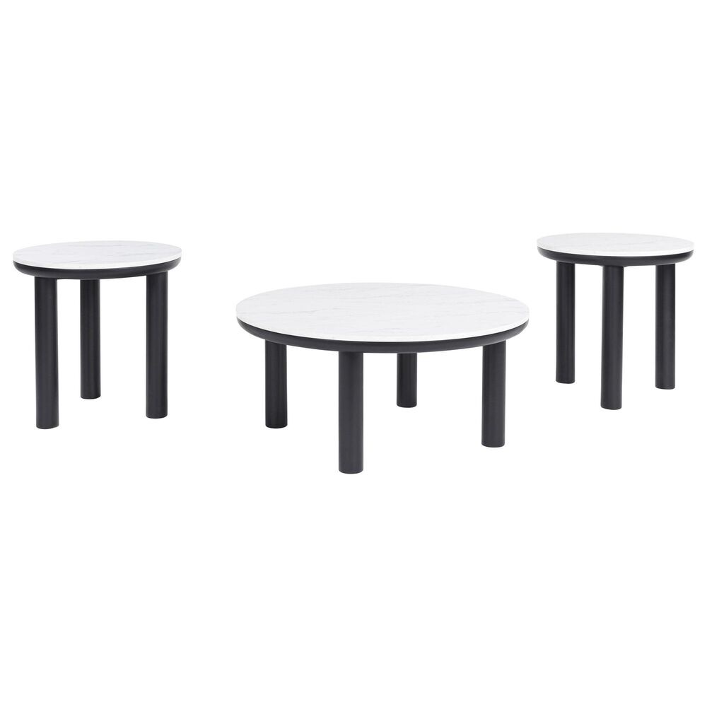 Ashley Xandrum 3-Piece Table Set in Matte Black, , large
