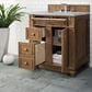 James Martin Vanities Bristol 30" Single Bathroom Vanity in Saddle Brown with 3 cm Carrara White Marble Top and Rectangular Sink, , large