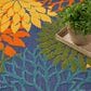 Nourison Aloha ALH05 7"10" x 10"6" Navy and Multicolor Indoor/Outdoor Area Rug, , large