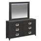 Mayberry Hill Tobias 6-Drawer Dresser and Mirror in Black, , large