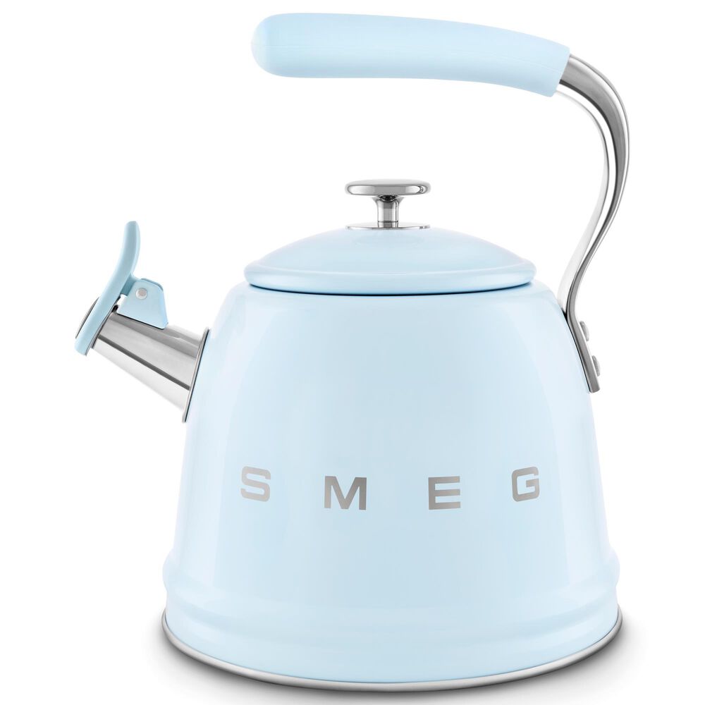 SMEG 2.3L Retro Style Electric Whistling Kettle in Pastel Blue, , large