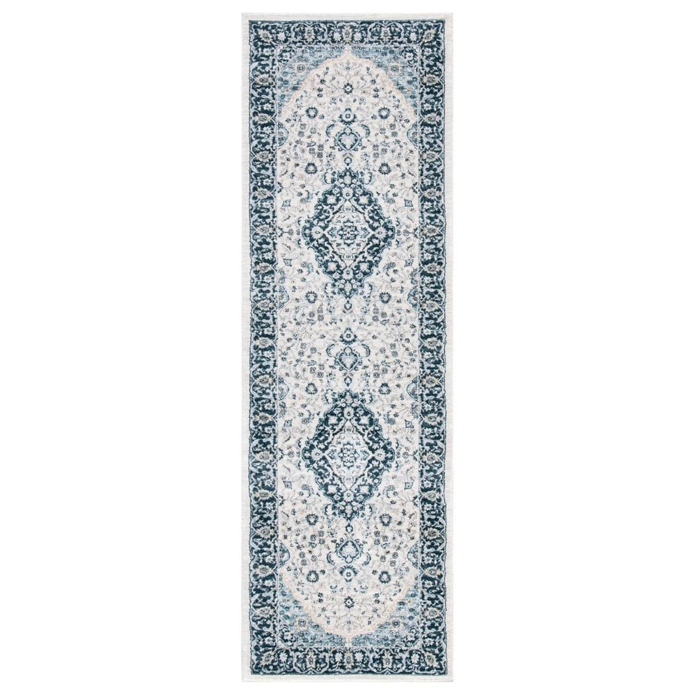 Safavieh Isabella 2"2" x 7" Cream and Dark Blue Runner, , large
