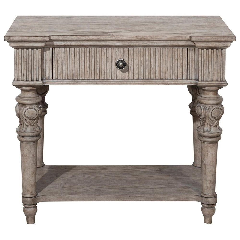 Nicolette Home Kingsbury 1 Drawer Nightstand in Gray and Brown with USB Port, , large