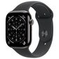 Apple Watch Series 11 (GPS+Cellular) 46mm Titanium Case with Black Sport Band - M/L in Slate and 2-Year AppleCare+, , large