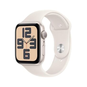 Apple Watch SE GPS 44mm Starlight Aluminum Case with Starlight Sport Band - S/M, , large